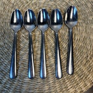 5 x Splendide Strand Stainless Oval Teapoons 6 1/2" Korea 18/8 Flatware